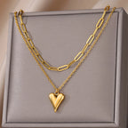 Herplace – Gouden Dubbele Hart Ketting